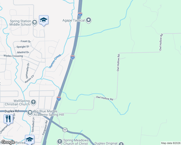 map of restaurants, bars, coffee shops, grocery stores, and more near Birch Lane in Franklin