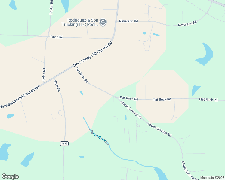 map of restaurants, bars, coffee shops, grocery stores, and more near 7500 Flat Rock Road in Sims