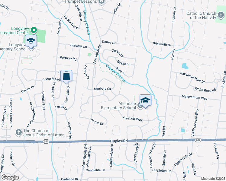 map of restaurants, bars, coffee shops, grocery stores, and more near 2502 Euclid Drive in Spring Hill