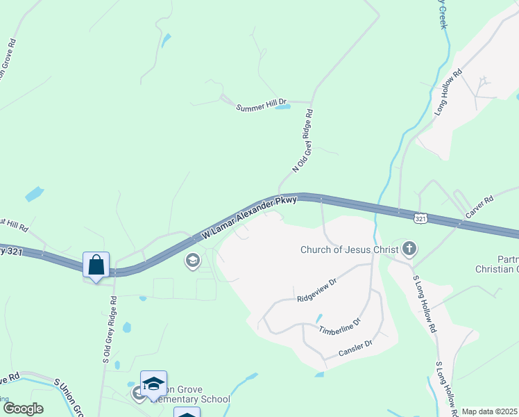 map of restaurants, bars, coffee shops, grocery stores, and more near 2617 West Lamar Alexander Parkway in Friendsville