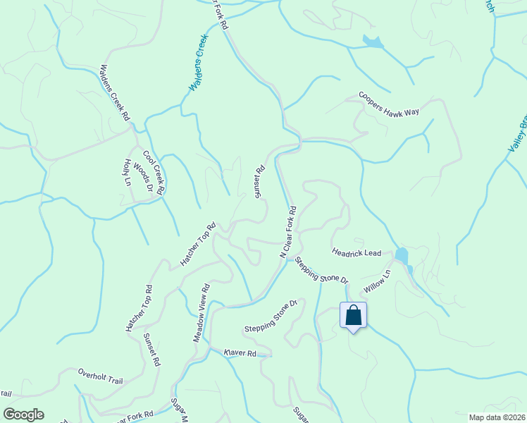 map of restaurants, bars, coffee shops, grocery stores, and more near 2435 Sunset Road in Sevierville