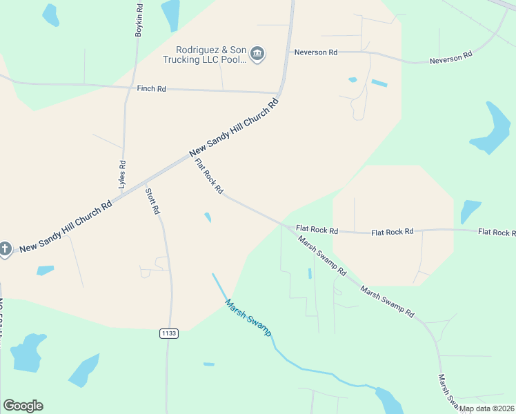 map of restaurants, bars, coffee shops, grocery stores, and more near 7511 Flat Rock Road in Sims