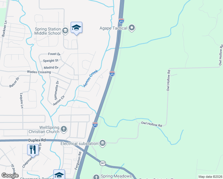 map of restaurants, bars, coffee shops, grocery stores, and more near Birch Lane in Franklin