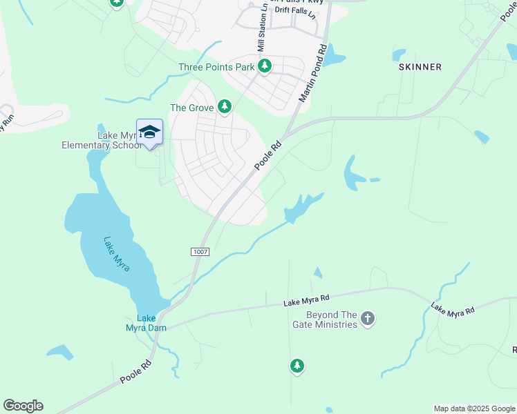 map of restaurants, bars, coffee shops, grocery stores, and more near 808 Flower Manor Drive in Wendell