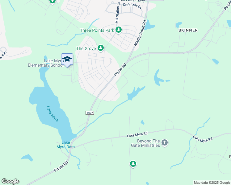 map of restaurants, bars, coffee shops, grocery stores, and more near 808 Flower Manor Drive in Wendell
