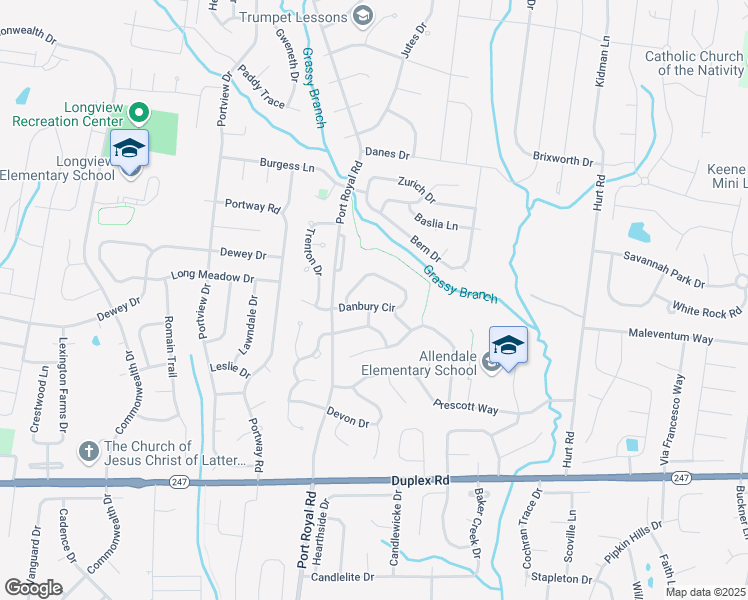 map of restaurants, bars, coffee shops, grocery stores, and more near 2610 Danbury Circle in Spring Hill