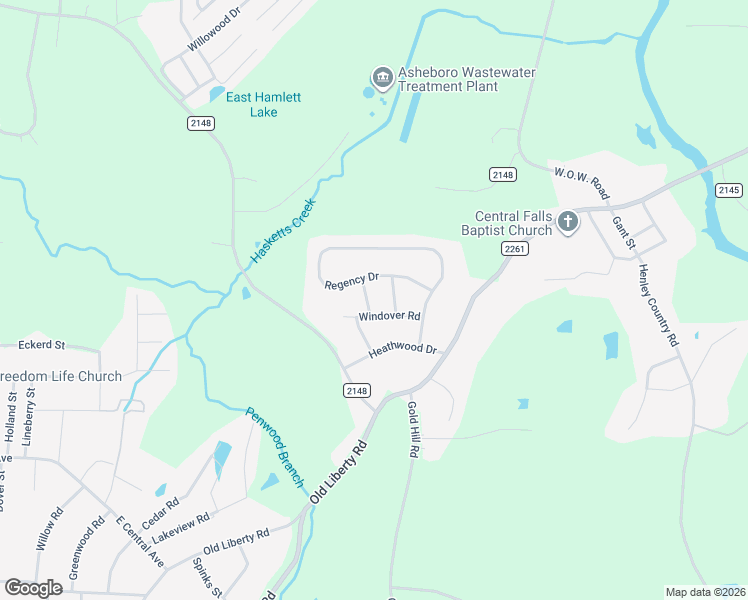 map of restaurants, bars, coffee shops, grocery stores, and more near 1115 Windover Road in Randleman