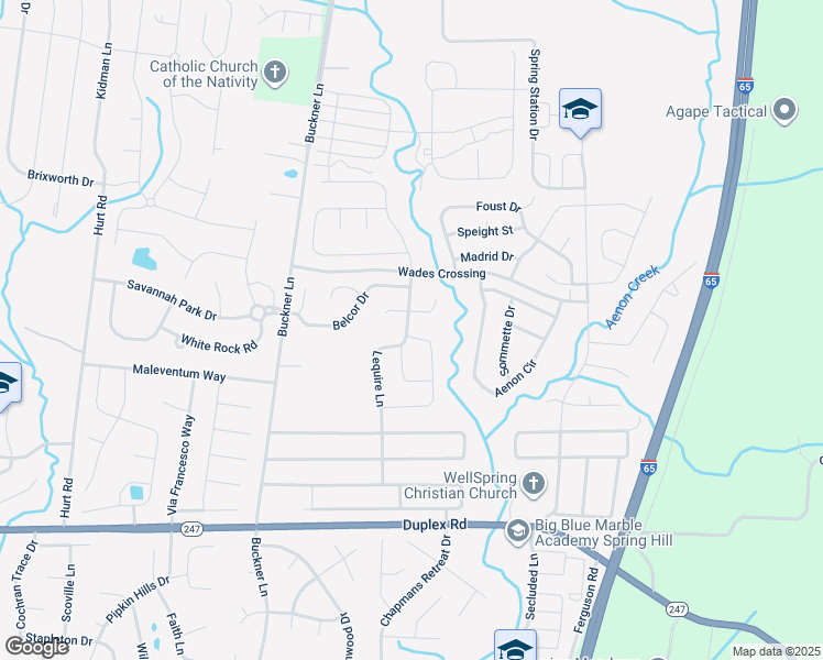map of restaurants, bars, coffee shops, grocery stores, and more near 6008 Spade Drive in Spring Hill