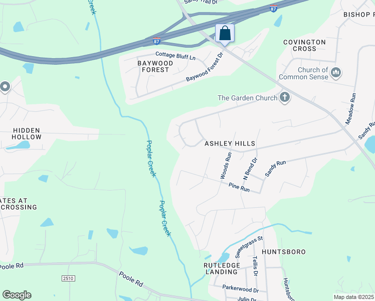 map of restaurants, bars, coffee shops, grocery stores, and more near 5017 Walton Hill Road in Knightdale