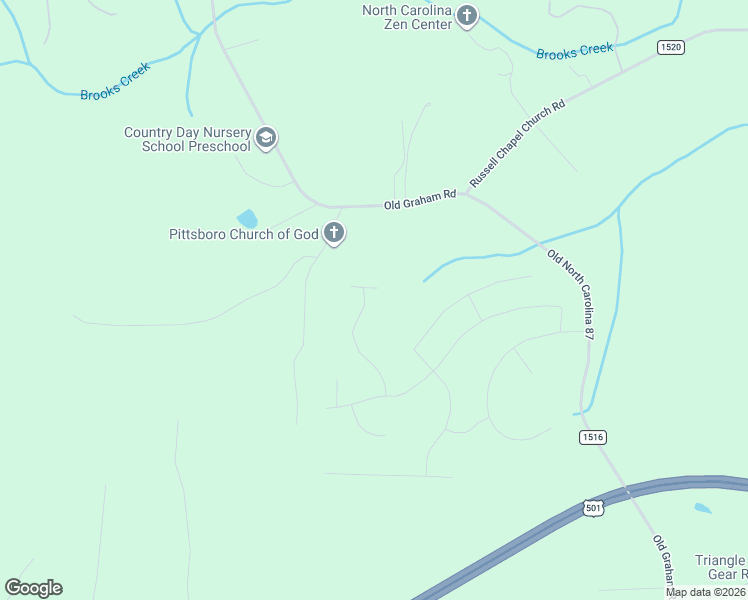 map of restaurants, bars, coffee shops, grocery stores, and more near 228 Rexford Lane in Pittsboro