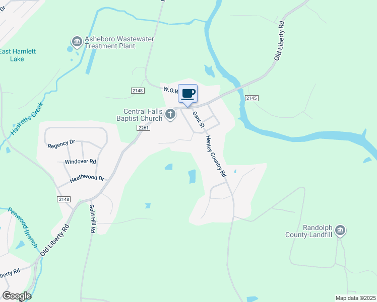 map of restaurants, bars, coffee shops, grocery stores, and more near 1404 Pennsylvania Avenue in Asheboro