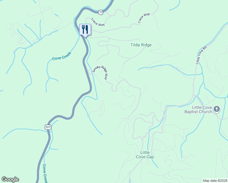 map of restaurants, bars, coffee shops, grocery stores, and more near 2309 Boulder Way in Sevier County