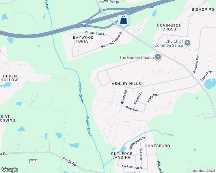 map of restaurants, bars, coffee shops, grocery stores, and more near 5005 Walton Hill Road in Knightdale