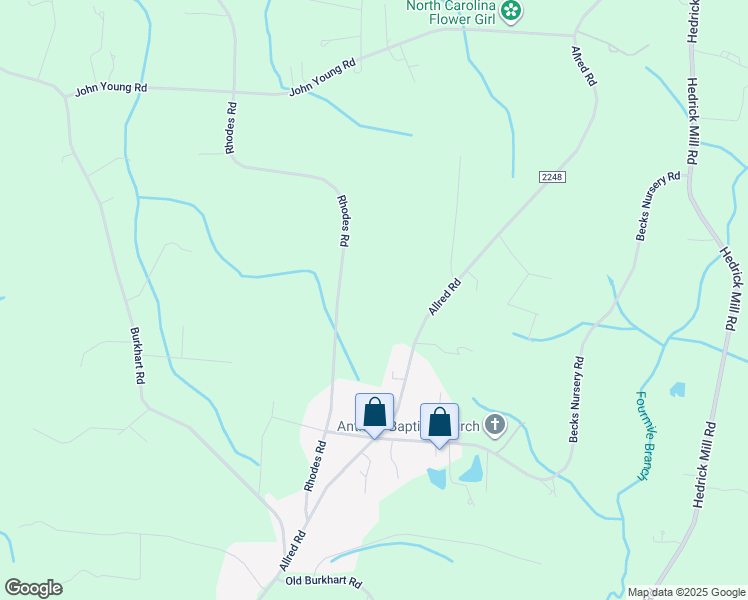 map of restaurants, bars, coffee shops, grocery stores, and more near 2095 Rhodes Road in Lexington
