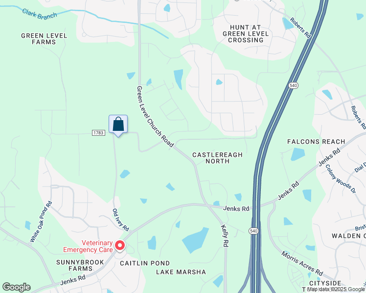 map of restaurants, bars, coffee shops, grocery stores, and more near 7612 Green Level Church Road in Apex