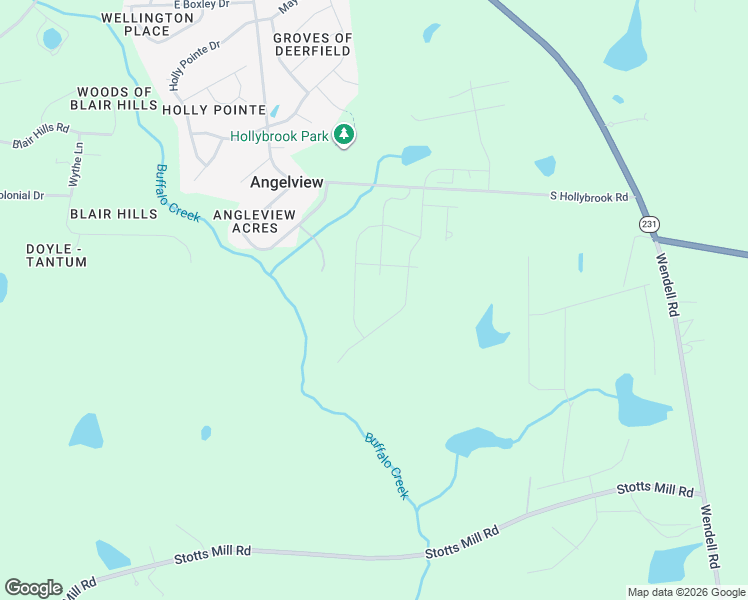 map of restaurants, bars, coffee shops, grocery stores, and more near 1426 South Hollybrook Road in Wendell