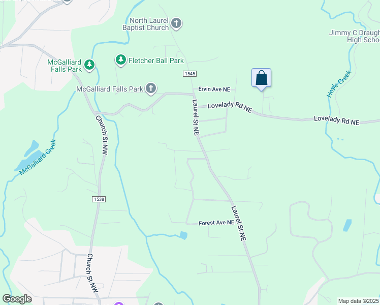 map of restaurants, bars, coffee shops, grocery stores, and more near 4950 Villar Lane Northeast in Valdese