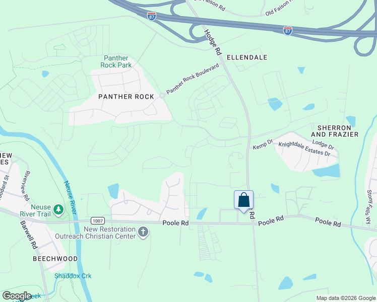 map of restaurants, bars, coffee shops, grocery stores, and more near 1018 Hardin Hill Lane in Knightdale
