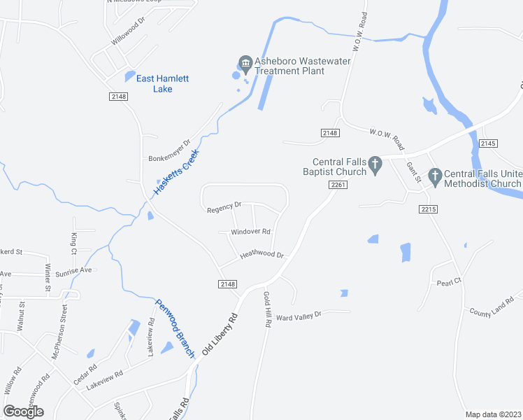 map of restaurants, bars, coffee shops, grocery stores, and more near 2444 Regency Drive in Randleman