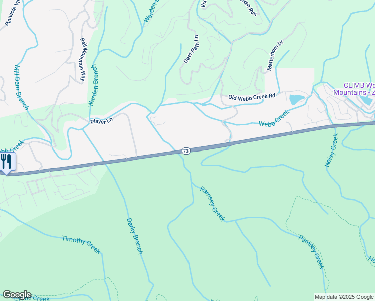 map of restaurants, bars, coffee shops, grocery stores, and more near 3919 East Parkway in Gatlinburg