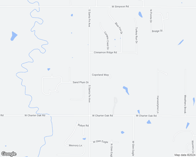 map of restaurants, bars, coffee shops, grocery stores, and more near 2124 Copeland Way in Edmond
