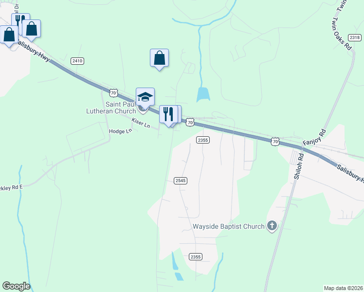 map of restaurants, bars, coffee shops, grocery stores, and more near 130 Sigmon Road in Statesville