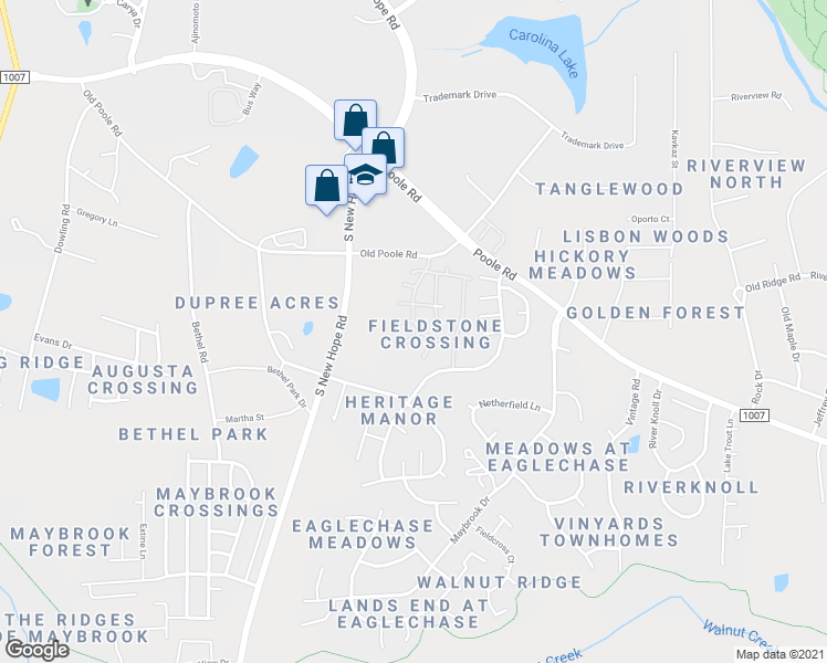 map of restaurants, bars, coffee shops, grocery stores, and more near 1312 Stone Manor Drive in Raleigh