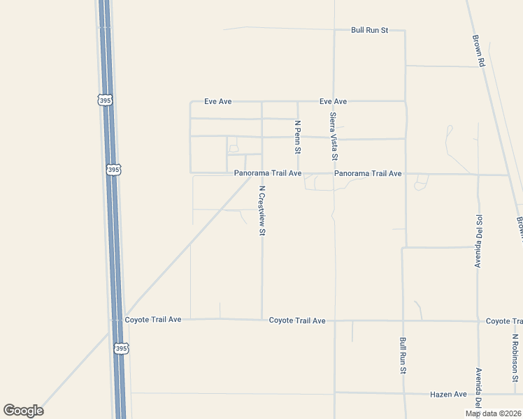 map of restaurants, bars, coffee shops, grocery stores, and more near North Crestview Street in Kern County