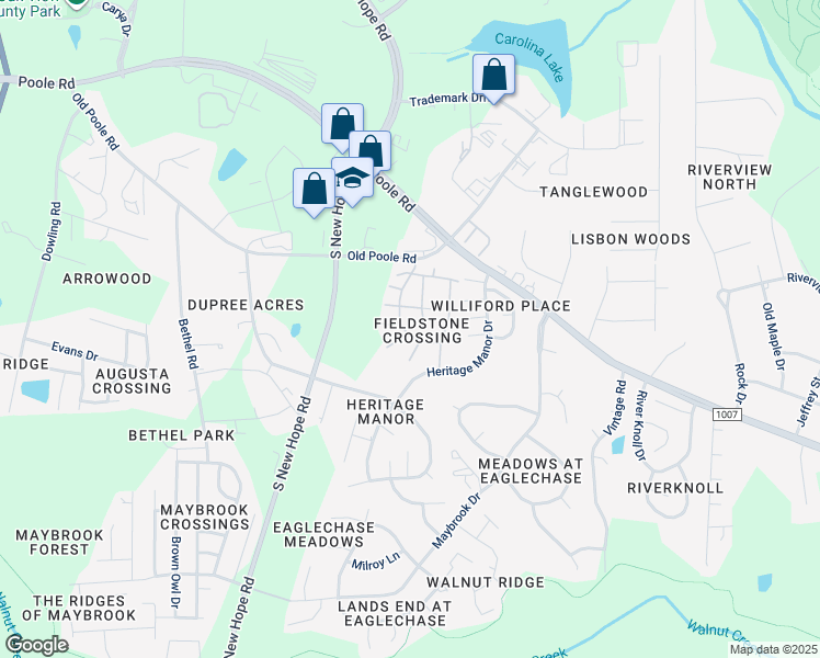 map of restaurants, bars, coffee shops, grocery stores, and more near 1319 Stone Manor Drive in Raleigh