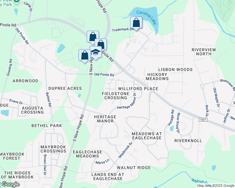 map of restaurants, bars, coffee shops, grocery stores, and more near 1420 Stone Manor Drive in Raleigh