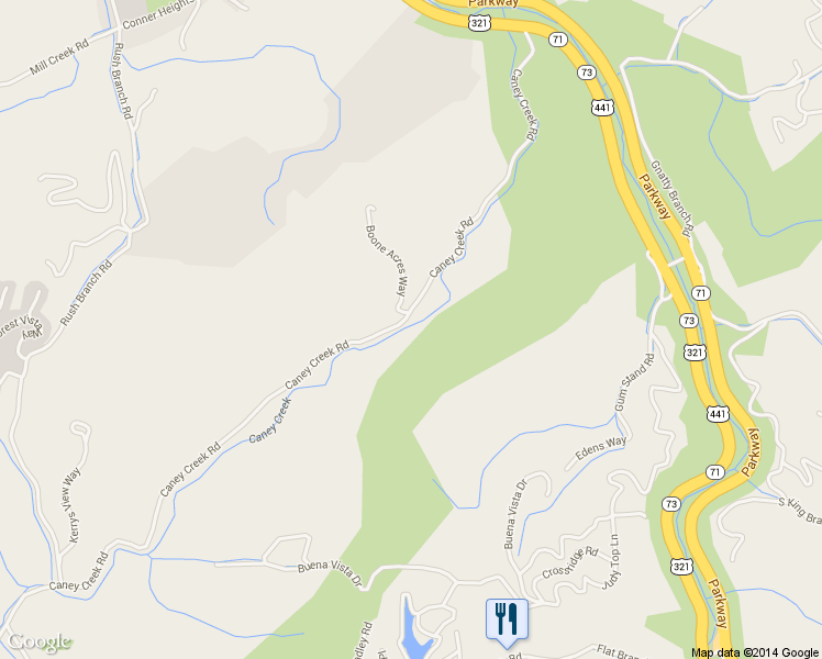 map of restaurants, bars, coffee shops, grocery stores, and more near 331 Caney Creek Road in Pigeon Forge