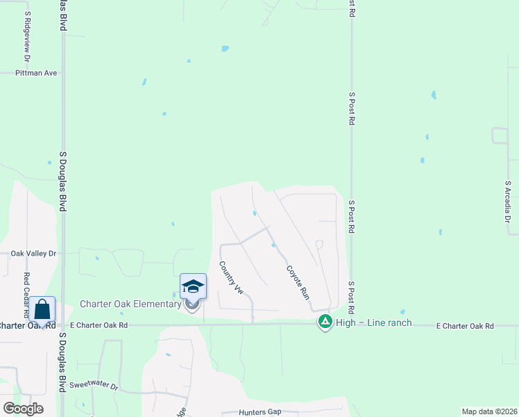 map of restaurants, bars, coffee shops, grocery stores, and more near 11406 Coyote Run in Guthrie