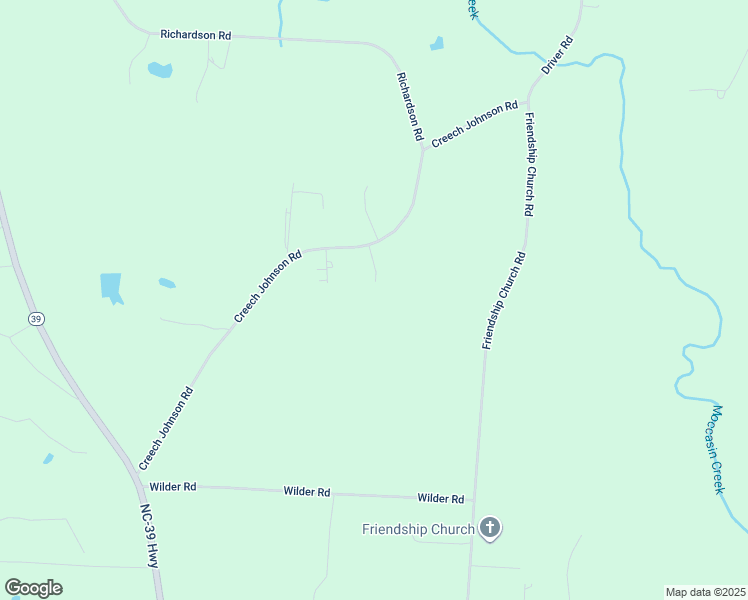 map of restaurants, bars, coffee shops, grocery stores, and more near 730 Creech Johnson Road in Zebulon