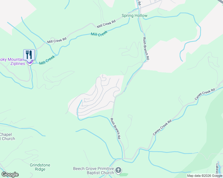 map of restaurants, bars, coffee shops, grocery stores, and more near 4453 Forest Vista Way in Pigeon Forge