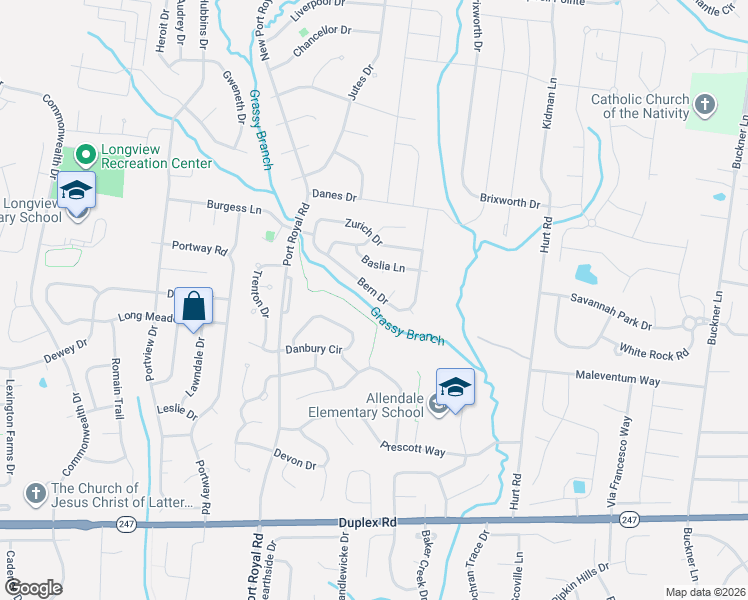 map of restaurants, bars, coffee shops, grocery stores, and more near 1447 Bern Drive in Spring Hill