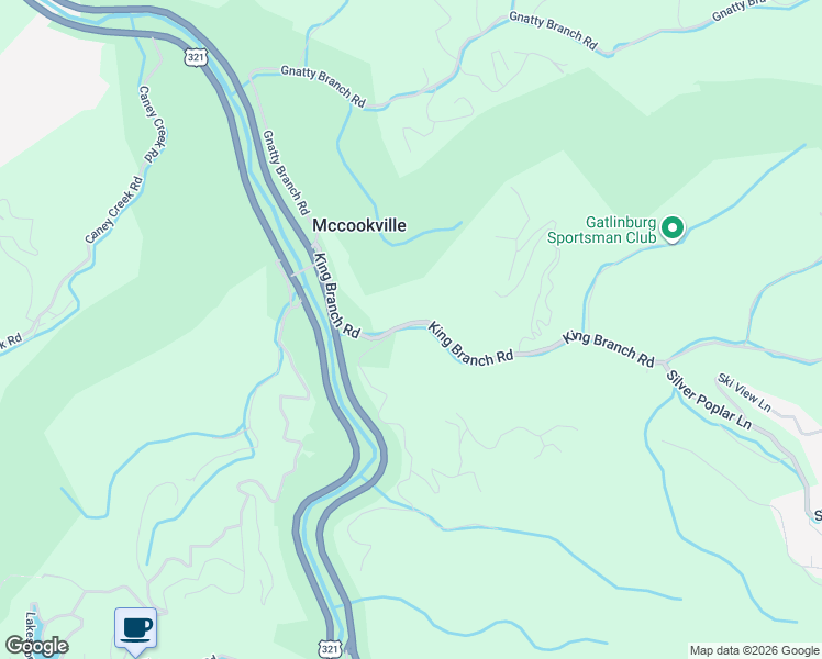 map of restaurants, bars, coffee shops, grocery stores, and more near 353 South King Branch Road in Pigeon Forge