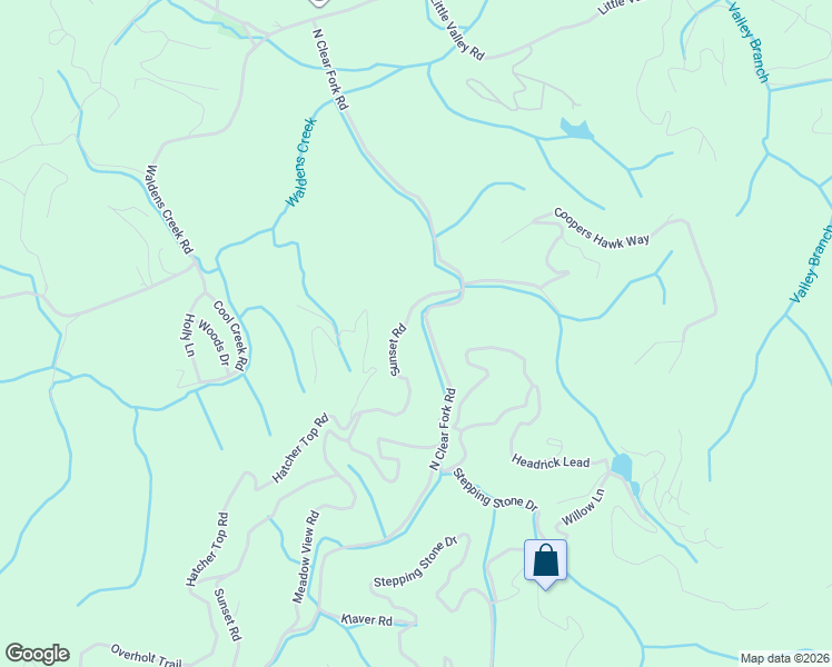 map of restaurants, bars, coffee shops, grocery stores, and more near 2420 Sunset Road in Sevierville