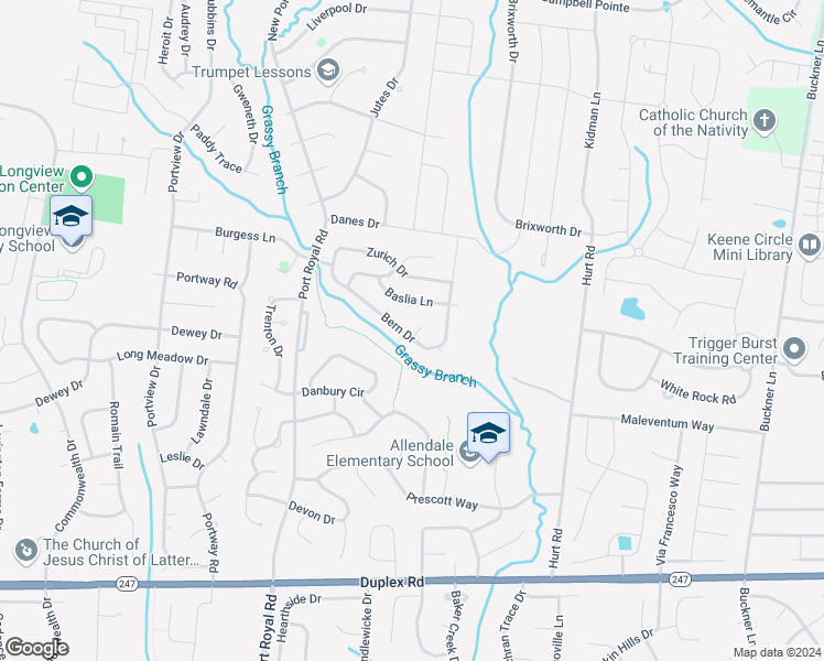 map of restaurants, bars, coffee shops, grocery stores, and more near 1444 Bern Drive in Spring Hill