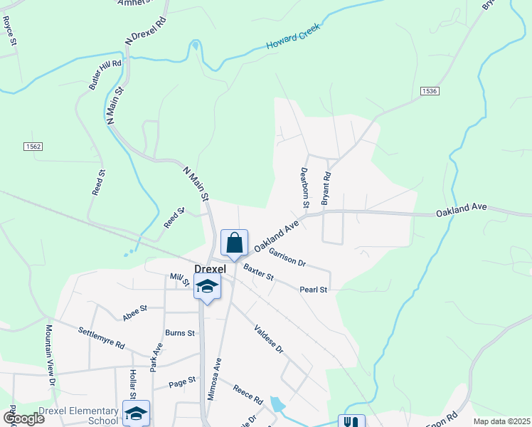 map of restaurants, bars, coffee shops, grocery stores, and more near 307 Oakland Avenue in Drexel