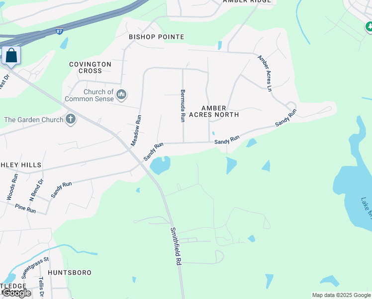 map of restaurants, bars, coffee shops, grocery stores, and more near 5700 Sandy Run in Knightdale