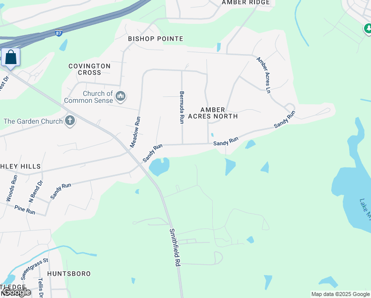 map of restaurants, bars, coffee shops, grocery stores, and more near 5700 Sandy Run in Knightdale