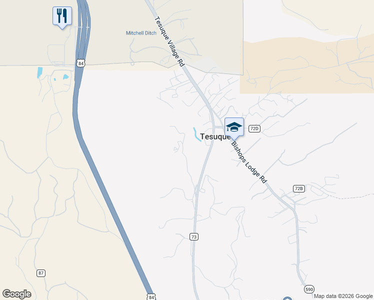 map of restaurants, bars, coffee shops, grocery stores, and more near 28 Glowing Star Road in Santa Fe