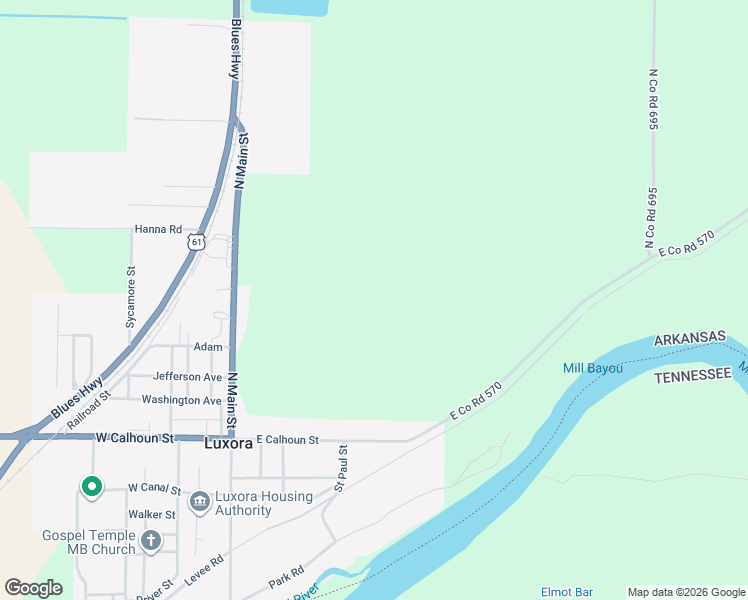 map of restaurants, bars, coffee shops, grocery stores, and more near in Luxora