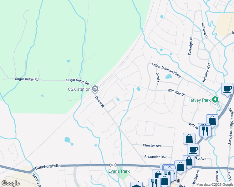 map of restaurants, bars, coffee shops, grocery stores, and more near 133 Ruben Road in Spring Hill