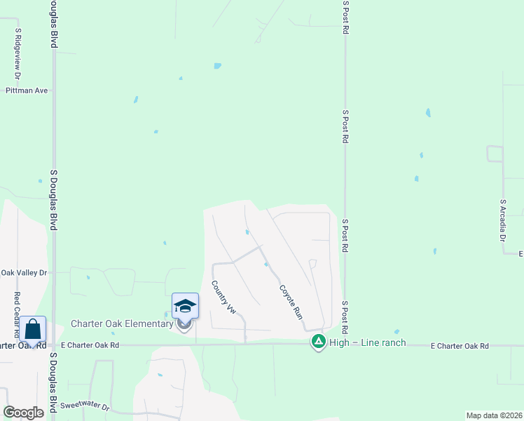 map of restaurants, bars, coffee shops, grocery stores, and more near 11284 Coyote Run in Guthrie