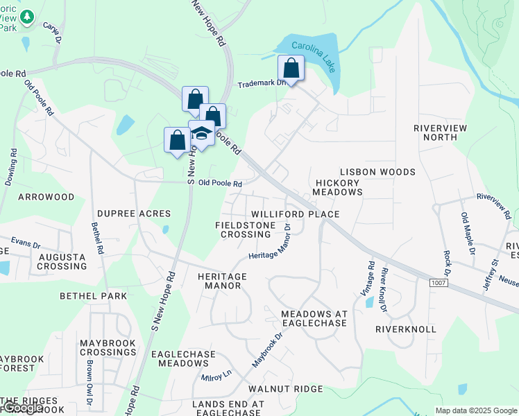 map of restaurants, bars, coffee shops, grocery stores, and more near 1211 Canyon Rock Court in Raleigh