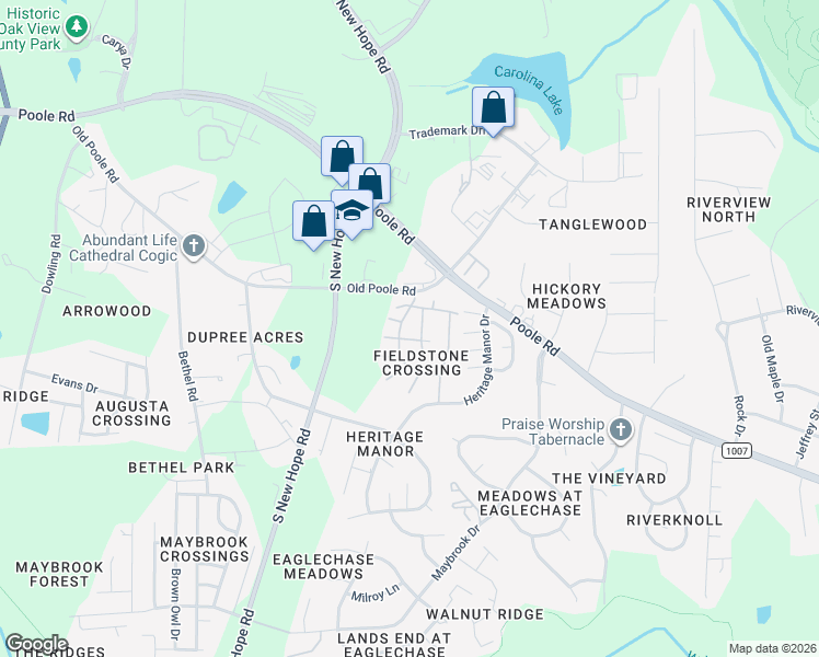 map of restaurants, bars, coffee shops, grocery stores, and more near 4903 Briarstone Court in Raleigh