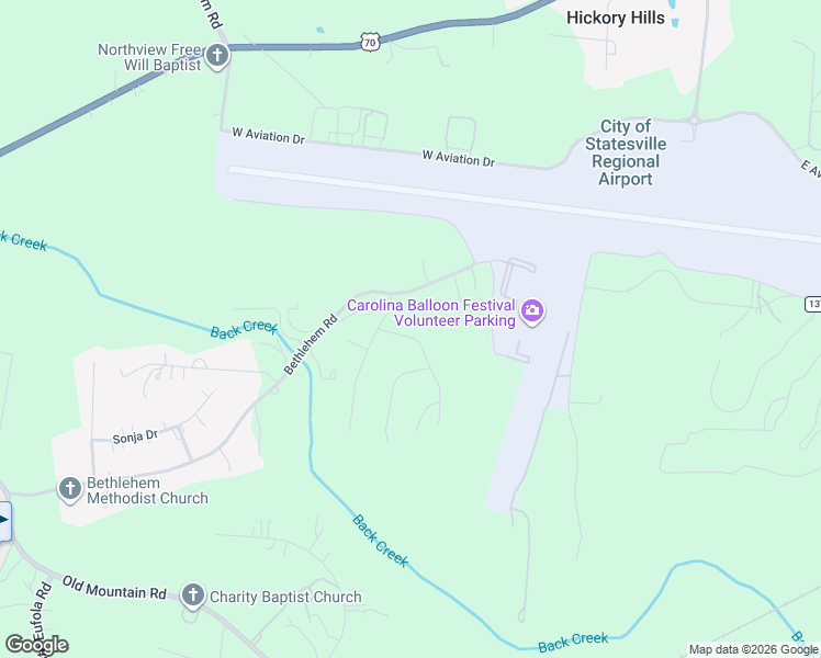 map of restaurants, bars, coffee shops, grocery stores, and more near 121 Heathrow Lane in Statesville