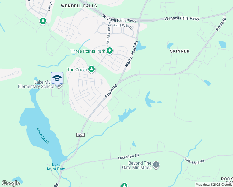 map of restaurants, bars, coffee shops, grocery stores, and more near 564 Still Willow Lane in Wendell