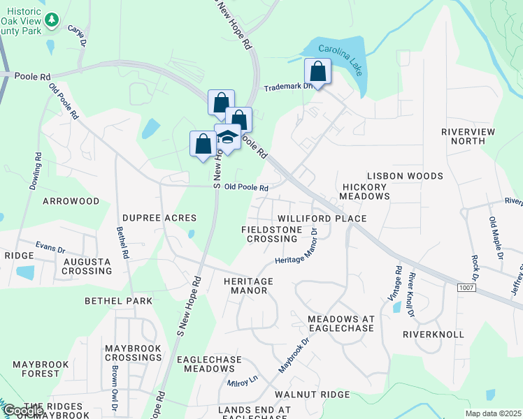 map of restaurants, bars, coffee shops, grocery stores, and more near 1219 Stone Manor Drive in Raleigh